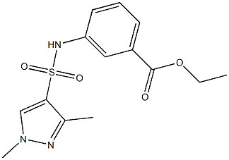 ethyl 3-(1,3-dimethyl-1H-pyrazole-4-sulfonamido)benzoate Struktur