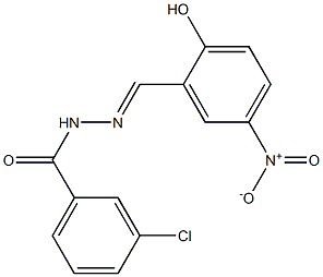 (E)-3-chloro-N'-(2-hydroxy-5-nitrobenzylidene)benzohydrazide Structure