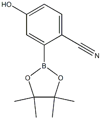 4-hydroxy-2-(4,4,5,5-tetramethyl-1,3,2-dioxaborolan-2-yl)benzonitrile Struktur