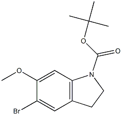 tert-butyl 5-bromo-6-methoxyindoline-1-carboxylate Struktur