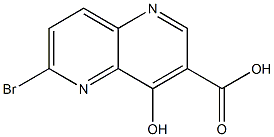 6-Bromo-4-hydroxy-[1,5]naphthyridine-3-carboxylic acid Struktur