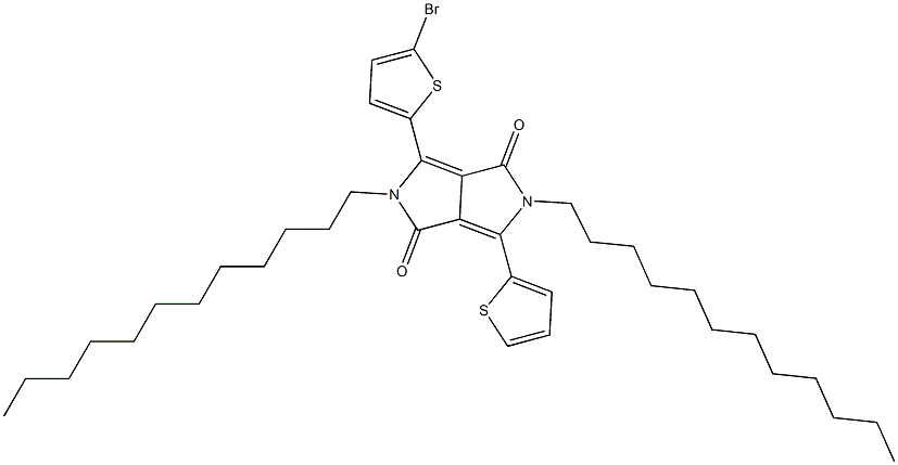 3-(5-Bromothiophen-2-yl)-2,5-didodecyl-6-(thiophen-2-yl)pyrrolo[3,4-c]pyrrole-1,4(2H,5H)-dione Struktur