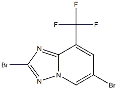 2,6-Dibromo-8-trifluoromethyl-[1,2,4]triazolo[1,5-a]pyridine Struktur