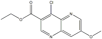 4-Chloro-7-methoxy-[1,5]naphthyridine-3-carboxylic acid ethyl ester Struktur