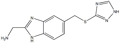 (5-((1H-1,2,4-triazol-3-ylthio)methyl)-1H-benzo[d]imidazol-2-yl)methanamine Struktur