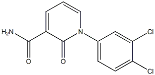 1-(3,4-dichlorophenyl)-2-oxo-1,2-dihydropyridine-3-carboxamide Struktur