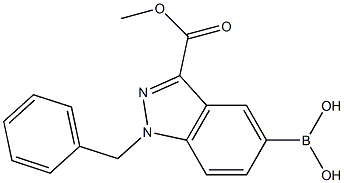 1-benzyl-3-(methoxycarbonyl)-1H-indazol-5-ylboronic acid Struktur