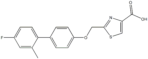 2-((4'-fluoro-2'-methylbiphenyl-4-yloxy)methyl)thiazole-4-carboxylic acid Struktur