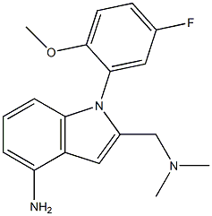 2-((dimethylamino)methyl)-1-(5-fluoro-2-methoxyphenyl)-1H-indol-4-amine Struktur