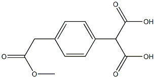 2-(4-(2-methoxy-2-oxoethyl)phenyl)malonic acid Struktur