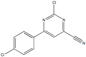 2-chloro-6-(4-chlorophenyl)pyrimidine-4-carbonitrile Struktur