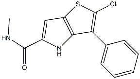 2-chloro-N-methyl-3-phenyl-4H-thieno[3,2-b]pyrrole-5-carboxamide Struktur