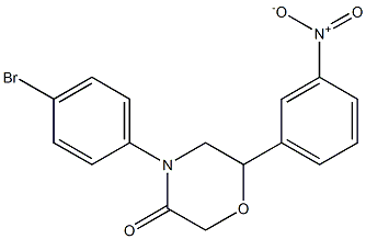 4-(4-bromophenyl)-6-(3-nitrophenyl)morpholin-3-one Struktur