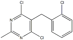 4,6-dichloro-5-(2-chlorobenzyl)-2-methylpyrimidine Struktur