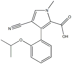 4-cyano-3-(2-isopropoxyphenyl)-1-methyl-1H-pyrrole-2-carboxylic acid Struktur