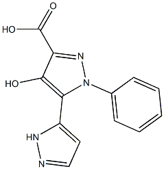 4-hydroxy-2-phenyl-2H,2'H-3,3'-bipyrazole-5-carboxylic acid Struktur