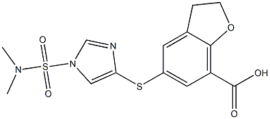 5-(1-(N,N-dimethylsulfamoyl)-1H-imidazol-4-ylthio)-2,3-dihydrobenzofuran-7-carboxylic acid Struktur