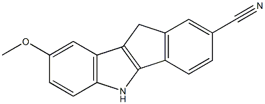 8-methoxy-5,10-dihydroindeno[1,2-b]indole-2-carbonitrile Struktur