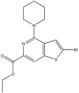 ethyl 2-bromo-4-(piperidin-1-yl)thieno[3,2-c]pyridine-6-carboxylate Struktur