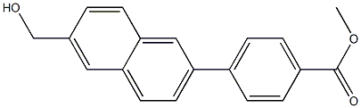 methyl 4-(6-(hydroxymethyl)naphthalen-2-yl)benzoate Struktur