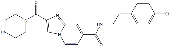 N-(4-chlorophenethyl)-2-(piperazine-1-carbonyl)imidazo[1,2-a]pyridine-7-carboxamide Struktur