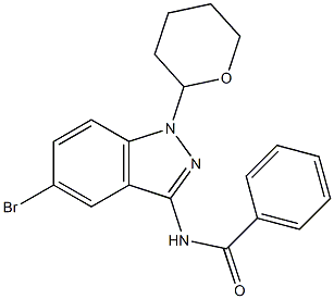 N-(5-bromo-1-(tetrahydro-2H-pyran-2-yl)-1H-indazol-3-yl)benzamide Struktur