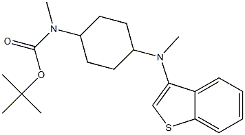 tert-butyl (1r,4r)-4-(benzo[b]thiophen-3-ylmethylamino)cyclohexyl(methyl)carbamate Struktur