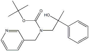 tert-butyl 2-hydroxy-2-phenylpropyl(pyridin-3-ylmethyl)carbamate Struktur