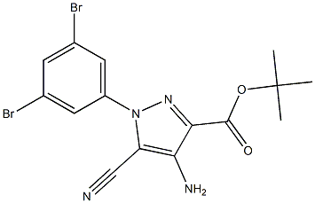 tert-butyl 4-amino-5-cyano-1-(3,5-dibromophenyl)-1H-pyrazole-3-carboxylate Struktur