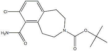 tert-butyl 6-carbamoyl-7-chloro-4,5-dihydro-1H-benzo[d]azepine-3(2H)-carboxylate Struktur