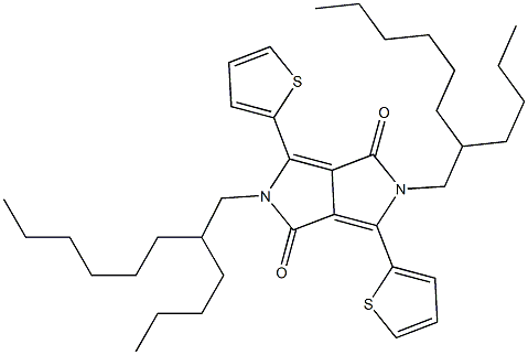 2,5-Bis-(2-butyl-octyl)-3,6-di-thiophen-2-yl-2,5-dihydro-pyrrolo[3,4-c]pyrrole-1,4-dione Struktur