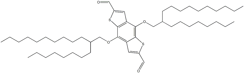 4,8-Bis-(2-octyl-dodecyloxy)-1,5-dithia-s-indacene-2,6-dicarbaldehyde Struktur