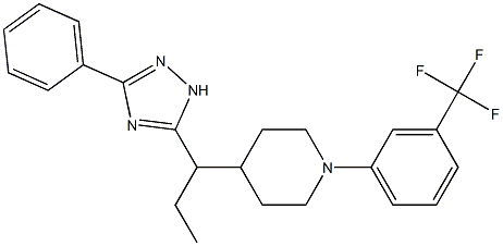 4-[1-(5-Phenyl-2H-[1,2,4]triazol-3-yl)-propyl]-1-(3-trifluoromethyl-phenyl)-piperidine Struktur