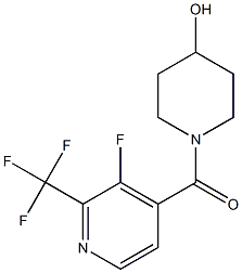 1-[3-fluoro-2-(trifluoromethyl)pyridine-4-carbonyl]piperidin-4-ol, 2126176-86-9, 結構式