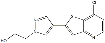 2-(4-(7-chlorothieno[3,2-b]pyridin-2-yl)-1H-pyrazol-1-yl)ethanol Struktur