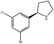 (2R)-2-(3-BROMO-5-CHLOROPHENYL)PYRROLIDINE Struktur