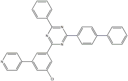 2-([1,1'-biphenyl]-4-yl)-4-(3-chloro-5-(pyridin-4-yl)phenyl)-6-phenyl-1,3,5-triazine Struktur