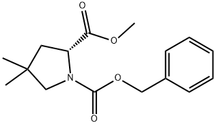 (R)-1-Cbz-4,4-dimethyl-pyrrolidine-2-carboxylic acid methyl ester Struktur