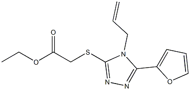 ethyl 2-((4-allyl-5-(furan-2-yl)-4H-1,2,4-triazol-3-yl)thio)acetate Struktur