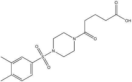 5-(4-((3,4-dimethylphenyl)sulfonyl)piperazin-1-yl)-5-oxopentanoic acid Struktur