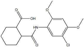 2-((5-chloro-2,4-dimethoxyphenyl)carbamoyl)cyclohexanecarboxylic acid Struktur