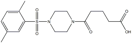 5-(4-((2,5-dimethylphenyl)sulfonyl)piperazin-1-yl)-5-oxopentanoic acid Struktur