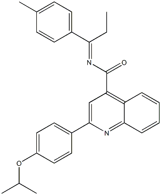 (E)-2-(4-isopropoxyphenyl)-N-(1-(p-tolyl)propylidene)quinoline-4-carboxamide Struktur