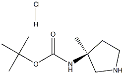 (S)-(3-Methyl-pyrrolidin-3-yl)-carbamic acid tert-butyl ester hydrochloride, 2222683-66-9, 結(jié)構(gòu)式