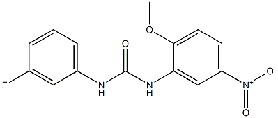 1-(3-FLUOROPHENYL)-3-(2-METHOXY-5-NITROPHENYL)UREA Struktur