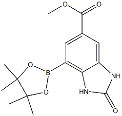 2-Oxo-7-(4,4,5,5-tetramethyl-[1,3,2]dioxaborolan-2-yl)-2,3-dihydro-1H-benzoimidazole-5-carboxylic acid methyl ester Struktur