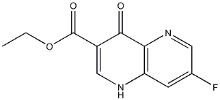 7-Fluoro-4-oxo-1,4-dihydro-[1,5]naphthyridine-3-carboxylic acid ethyl ester Struktur