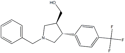 ((3S,4R)-1-benzyl-4-(4-(trifluoromethyl)phenyl)pyrrolidin-3-yl)methanol Struktur