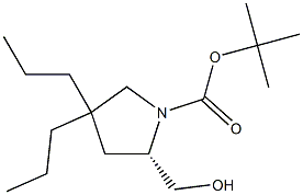 (S)-tert-butyl 2-(hydroxymethyl)-4,4-dipropylpyrrolidine-1-carboxylate Struktur