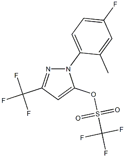 1-(4-fluoro-2-methylphenyl)-3-(trifluoromethyl)-1H-pyrazol-5-yl trifluoromethanesulfonate Struktur